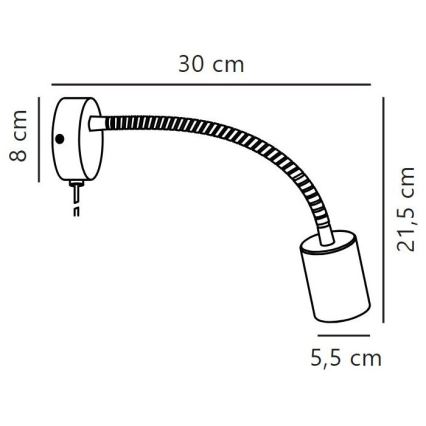 Nordlux - Zidna fleksibilna reflektorska svjetiljka EXPLORE 1xGU10/7W/230V crna