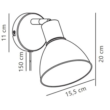 Nordlux - Zidna reflektorska svjetiljka POP 1xE27/18W/230V menta