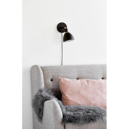 Nordlux - Zidna svjetiljka RAY 1xE14/25W/230V crna