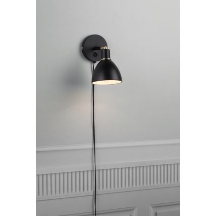 Nordlux - Zidna svjetiljka RAY 1xE14/25W/230V crna