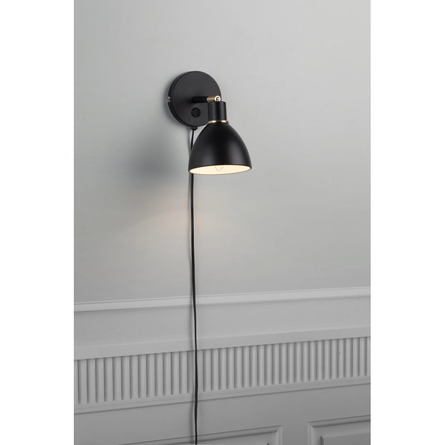Nordlux - Zidna svjetiljka RAY 1xE14/25W/230V crna