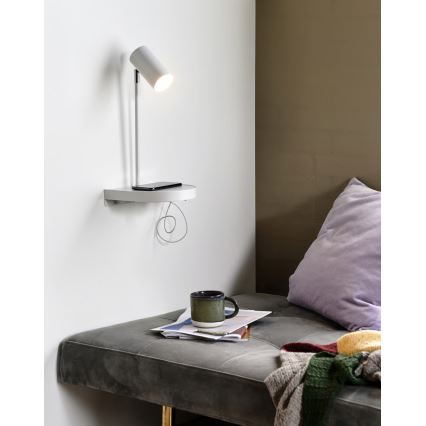 Nordlux - Zidna svjetiljka s policom CODY 1xGU10/15W/230V bijela