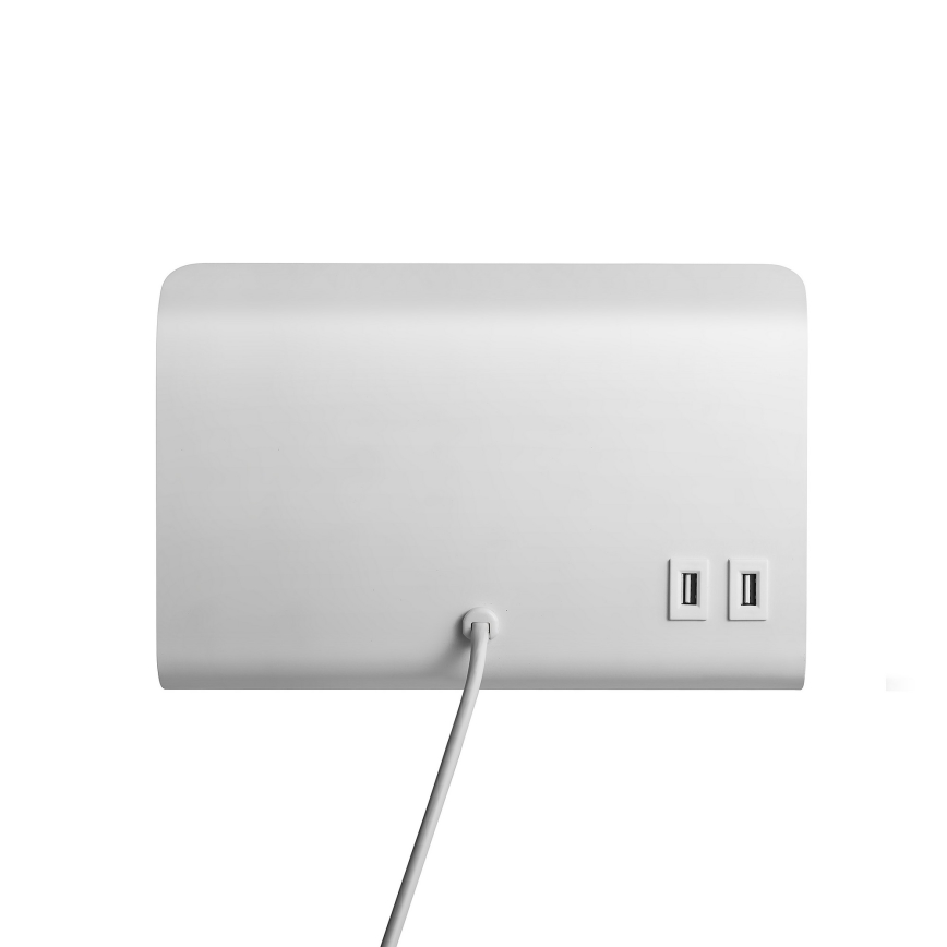 Nordlux - Zidna reflektorska svjetiljka s policom i USB ROOMI 1xGU10/8W/230V bijela