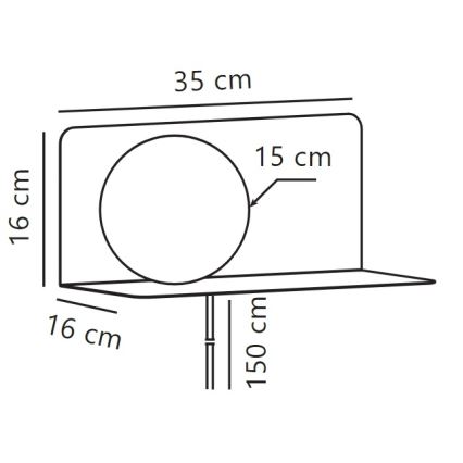 Nordlux - Zidna svjetiljka s policom LILIBETH 1xE14/25W/230V crna