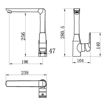 Novaservis - Kuhinjska slavina NOBLESS TINA crna