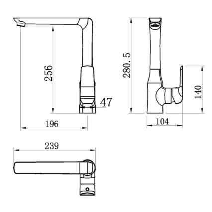Novaservis - Kuhinjska slavina NOBLESS TINA sjajni krom