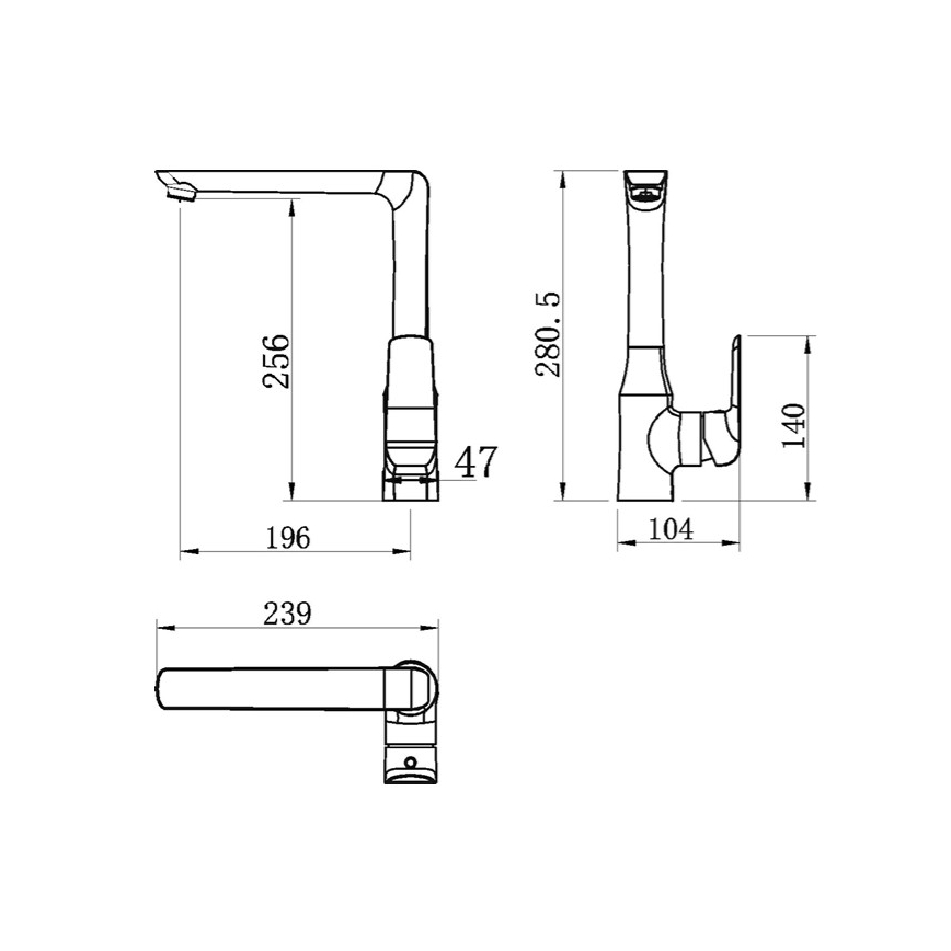 Novaservis - Kuhinjska slavina NOBLESS TINA sjajni krom