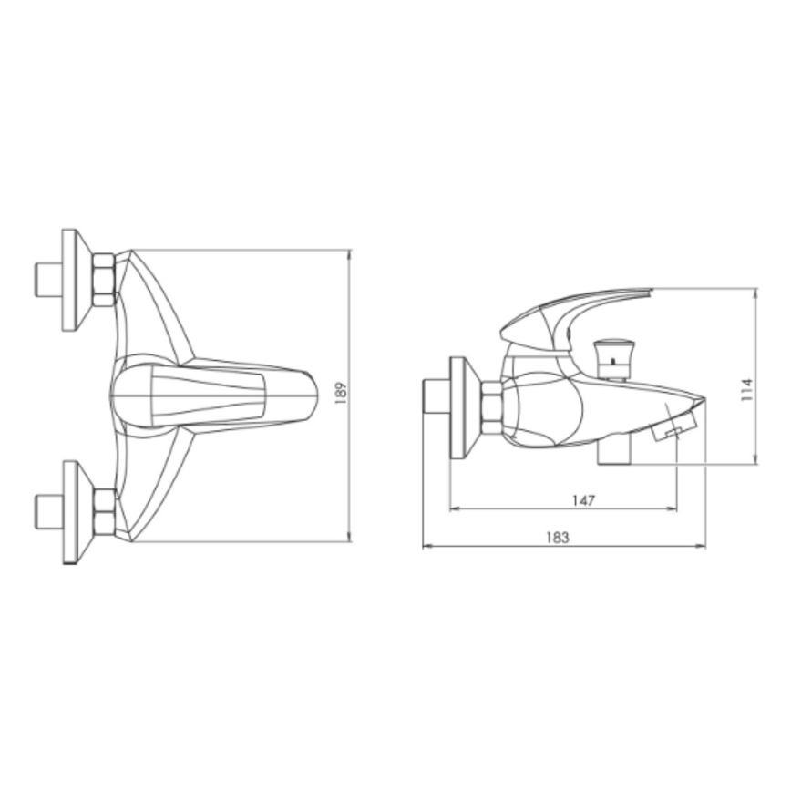Novaservis - Miješalica za kadu METALIA sjajni krom