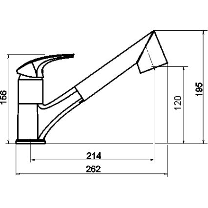 Novaservis - Miješalica za sudoper s izvlačivom prskalicom METALIA sjajni krom
