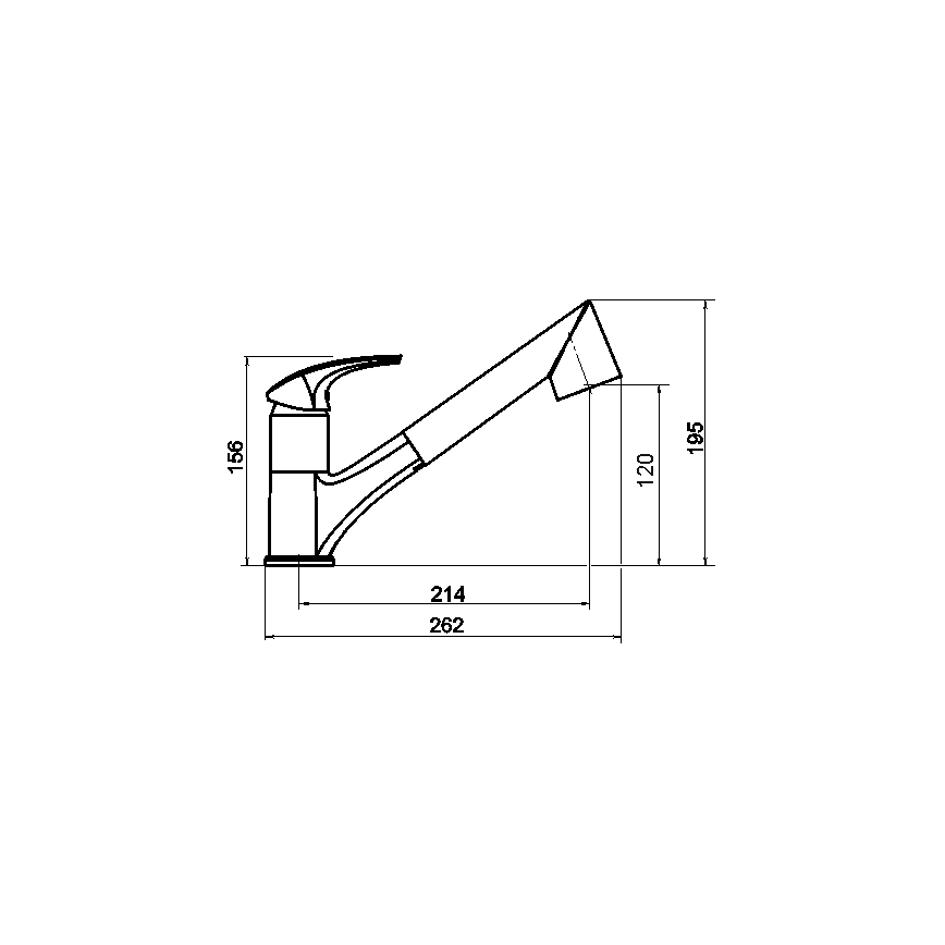 Novaservis - Miješalica za sudoper s izvlačivom prskalicom METALIA sjajni krom