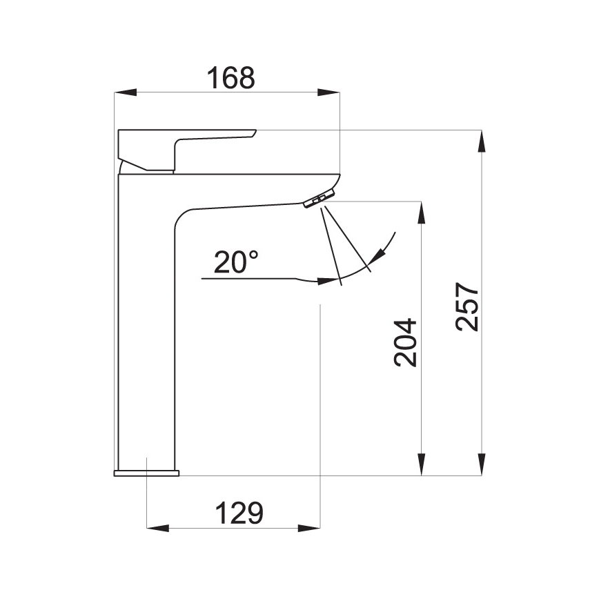 Novaservis - Miješalica za umivaonik METALIA ECO 25,7 cm mat crna