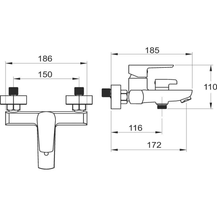 Novaservis - Sada za kadu s miješalicom METALIA crna