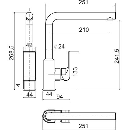 Novaservis - Slavina za sudoper NOBLESS SHARP u sjajnom kromu
