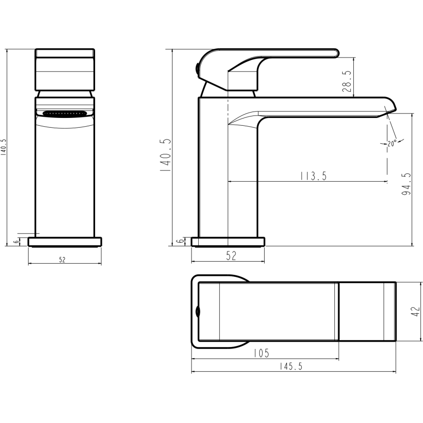 Novaservis - Slavina za umivaonik NOBLESS SHARP sjajni krom