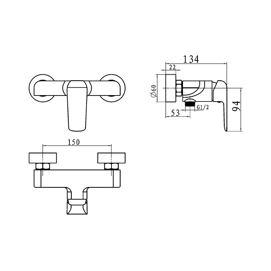 Novaservis - Tuš miješalica NOBLESS TINA sjajni krom