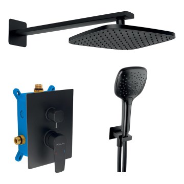 Novaservis - Tuš set s podžbuknom baterijom METALIA ECO mat crna