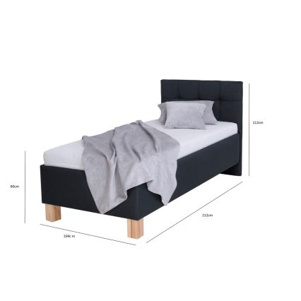 Obloženi krevet s prostorom za odlaganje bez madraca MARIA ONE 90x200 cm antracit