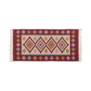 Obostrani orijentalni tepih KILIM 80x150 cm crveni/bež