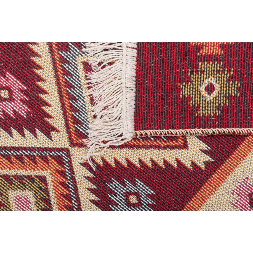 Obostrani orijentalni tepih KILIM 80x150 cm crveni/bež