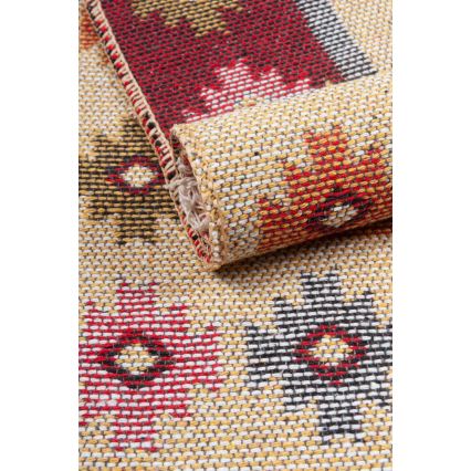 Obostrani orijentalni tepih KILIM 80x150 cm crveni/bež
