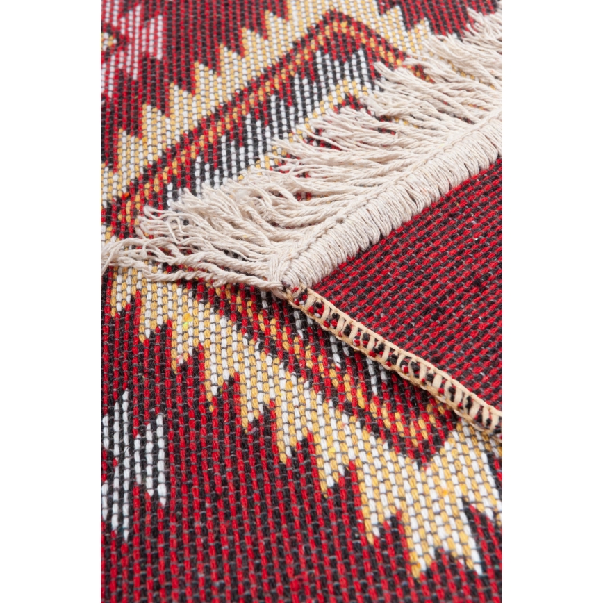 Obostrani orijentalni tepih KILIM 80x150 cm crveni/bež