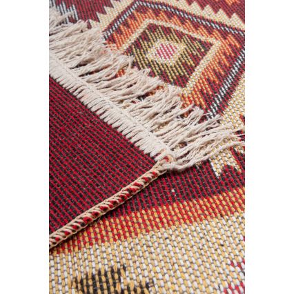 Obostrani orijentalni tepih KILIM 80x150 cm crveni/bež