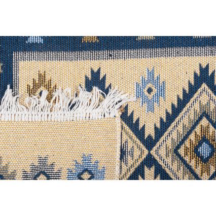 Obostrani orijentalni tepih KILIM 80x150 cm plavo/bež