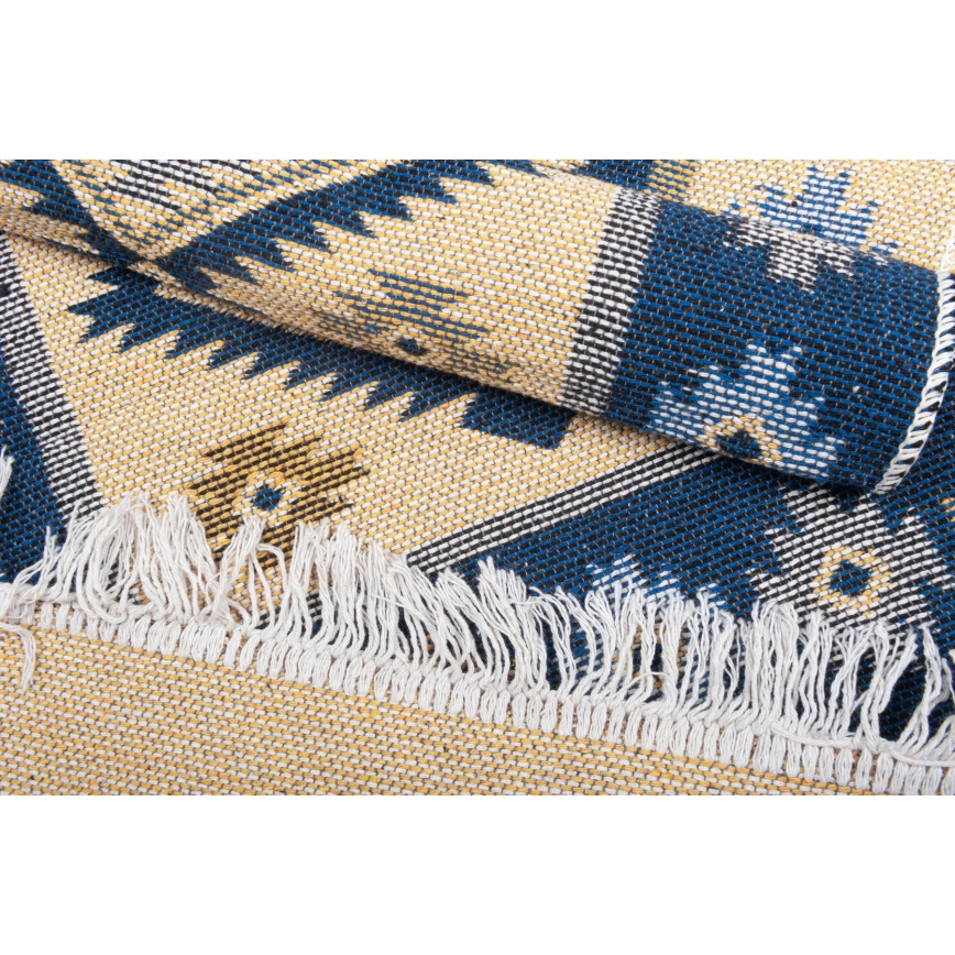 Obostrani orijentalni tepih KILIM 80x150 cm plavo/bež