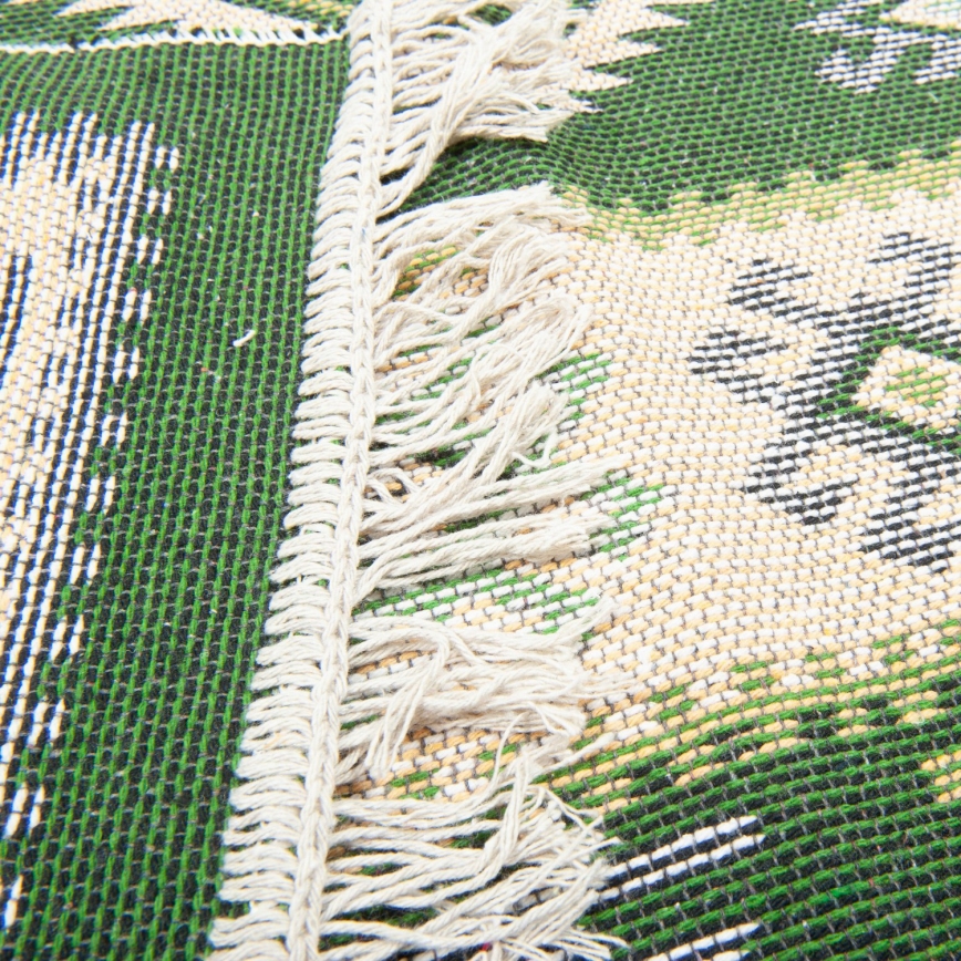 Obostrani orijentalni tepih KILIM 80x150 cm, zelena/bež
