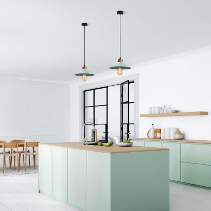 Odlivena lampa MANAVGAT 1xE27/40W/230V plava/smeđa