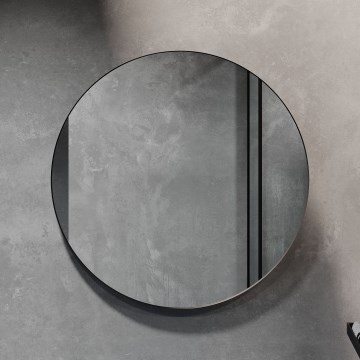 Ogledalo za kupaonicu BORGSTED, Ø 80 cm, crno