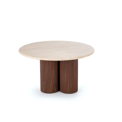 Okrugli stolić za kavu CALDO, promjer 80 cm, smeđa/bež