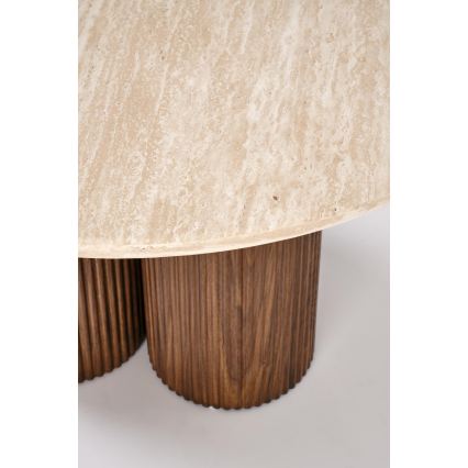 Okrugli stolić za kavu CALDO, promjer 80 cm, smeđa/bež