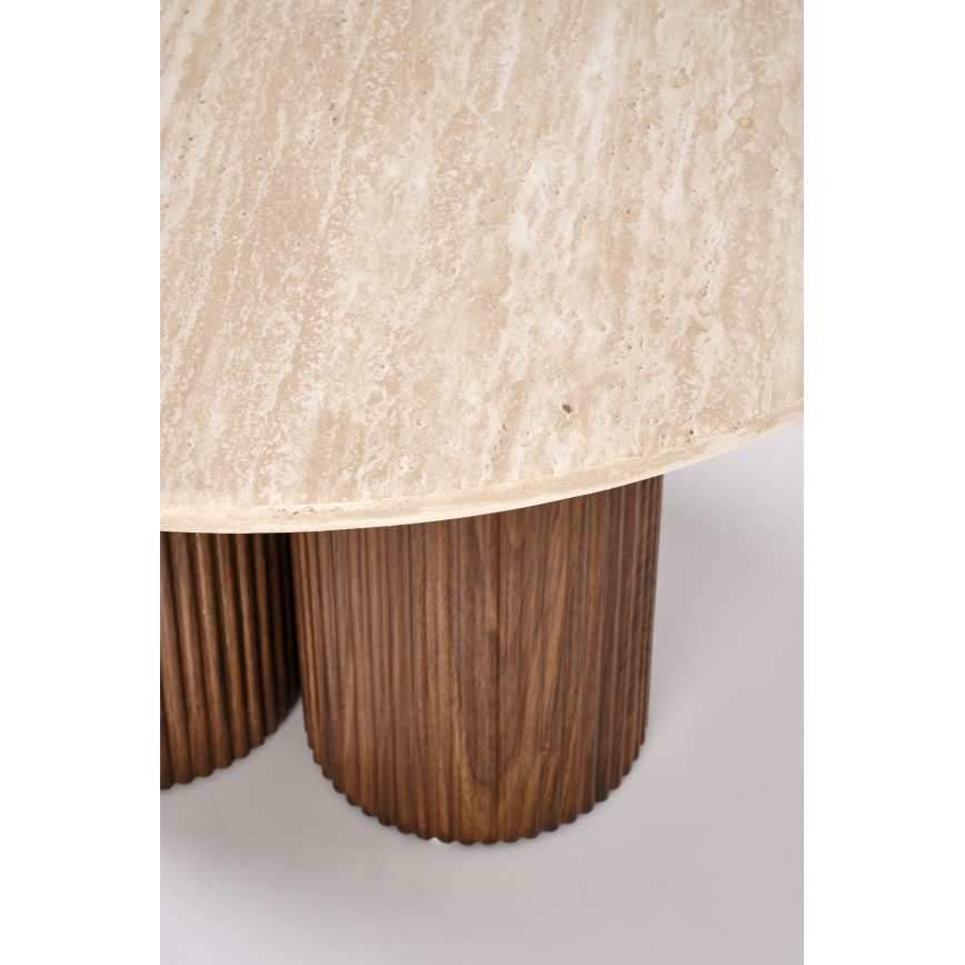 Okrugli stolić za kavu CALDO, promjer 80 cm, smeđa/bež