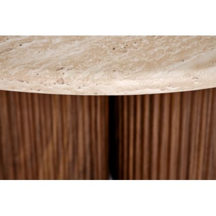 Okrugli stolić za kavu CALDO, promjer 80 cm, smeđa/bež