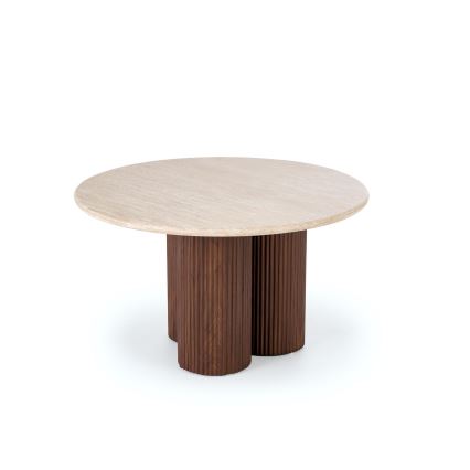 Okrugli stolić za kavu CALDO, promjer 80 cm, smeđa/bež