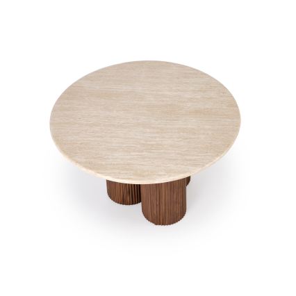 Okrugli stolić za kavu CALDO, promjer 80 cm, smeđa/bež
