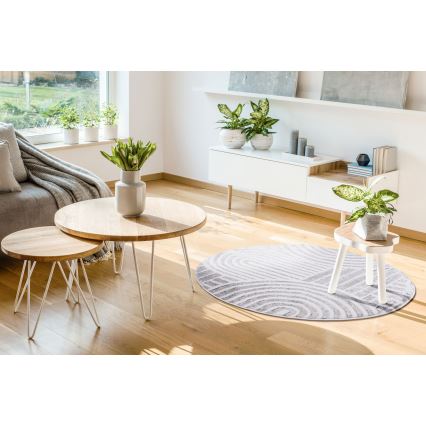 Okrugli tepih SALAMANCA 100 cm sivi/bijeli