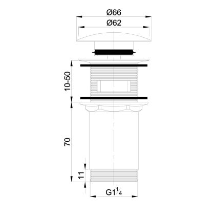 OMNIRES A706BP - Gornji dio sifona za umivaonik CLICK-CLACK pr. 6,6 cm sjajna bijela