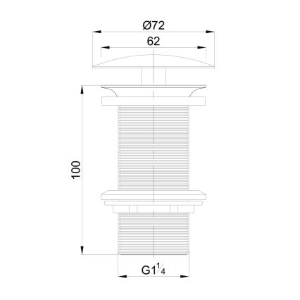 OMNIRES A82CR - Gornji dio sifona za umivaonik DRAIN pr. 7,2 cm sjajni krom