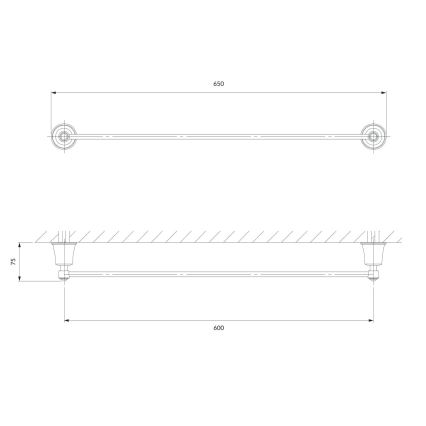OMNIRES AL53216CR - Zidni držač za ručnike ART LINE 65 cm sjajni krom