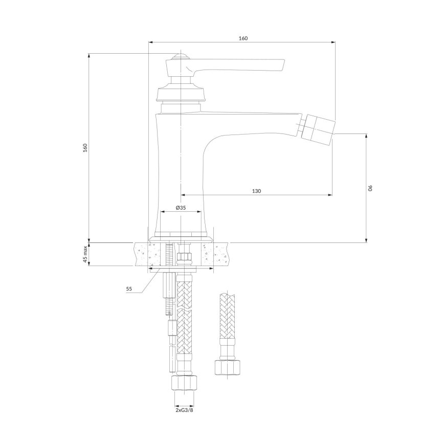 OMNIRES AM5220CR - Miješalica za bide ARMANCE 16 cm sjajni krom