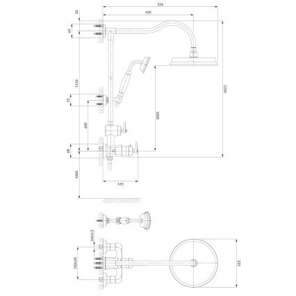 OMNIRES AM5244/6CR - Tuš set s termostatskom baterijom ARMANCE sjajni krom