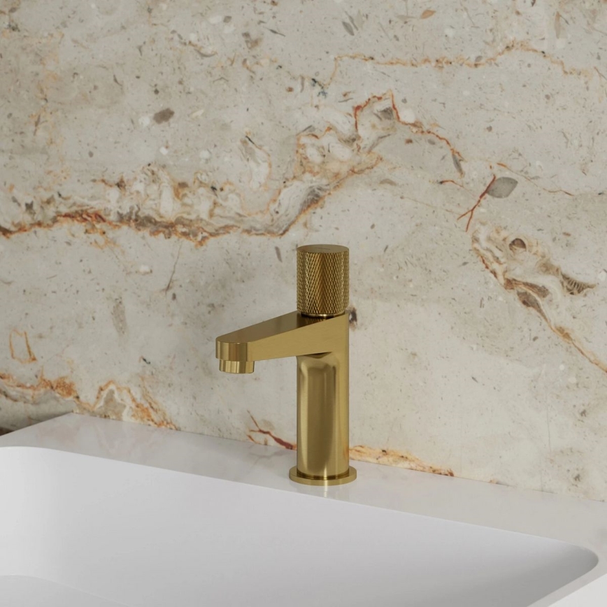 OMNIRES CT8010GLB - Miješalica za umivaonik CONTOUR 16,6 cm brušena zlatna