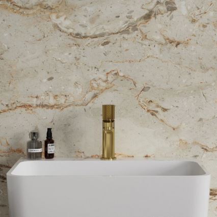OMNIRES CT8010GLB - Miješalica za umivaonik CONTOUR 16,6 cm brušena zlatna