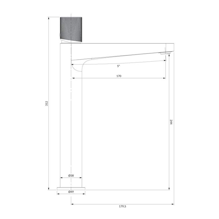 OMNIRES CT8012CR - Miješalica za umivaonik CONTOUR 31,2 cm sjajni krom