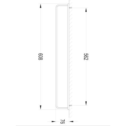 OMNIRES DA70216BL- Zidni držač ručnika DARLING 61 cm polumat crna