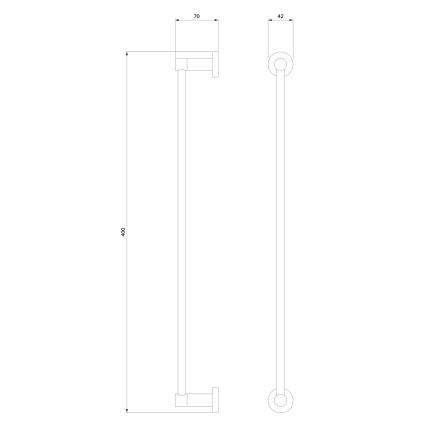 OMNIRES MP60214AT - Zidni držač za ručnike MODERN PROJECT 40 cm mat crna