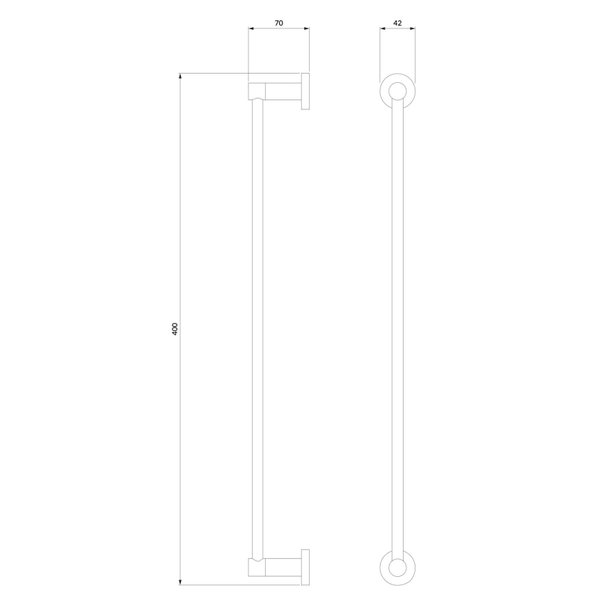 OMNIRES MP60214AT - Zidni držač za ručnike MODERN PROJECT 40 cm mat crna