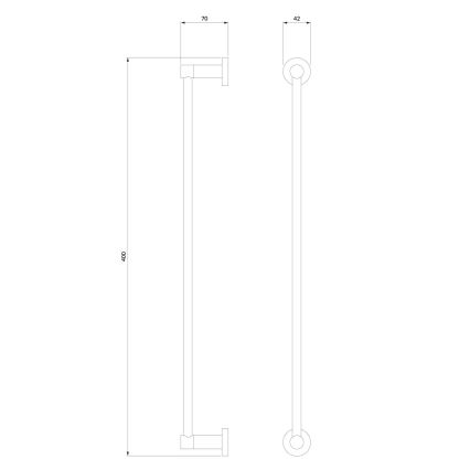 OMNIRES MP60214BL - Zidni držač za ručnike MODERN PROJECT 40 cm mat crna